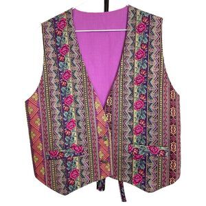 Vintage handmade multicolored vest size S/M
